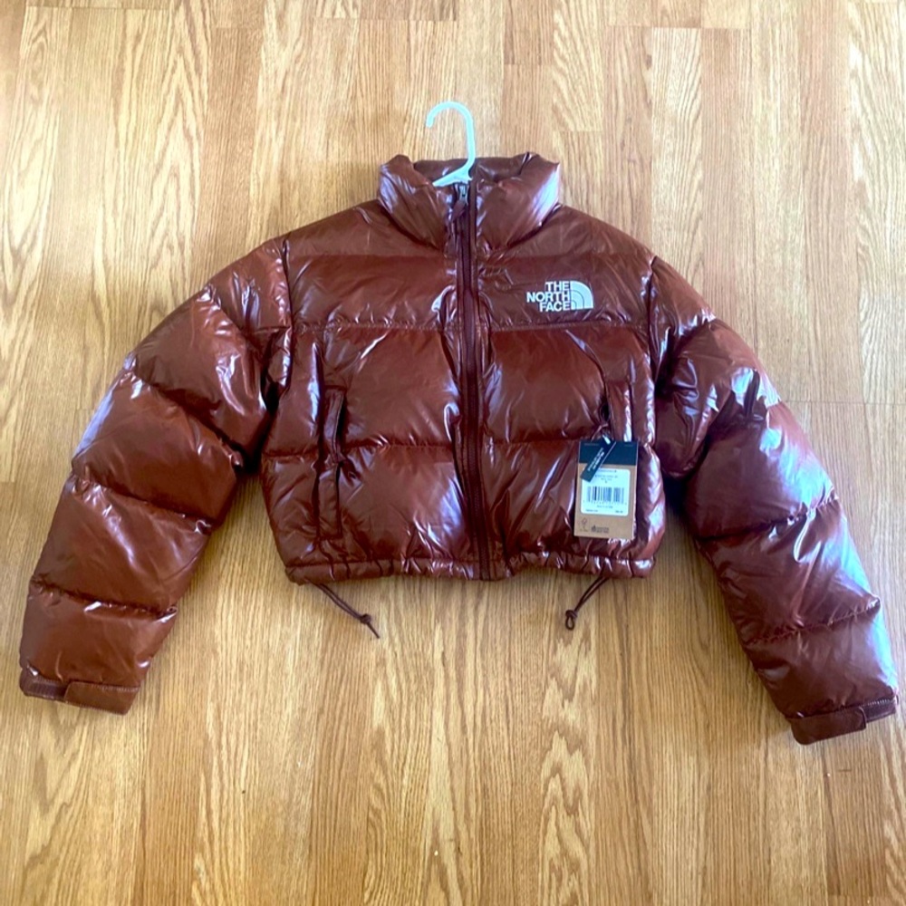 The North Face Nuptse Cropped Jacket Dark Oak Women 700 Down- NWT Medium